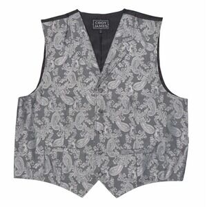 Cody James Tuxedo Vest Men Size XL Silver Black Western Adjustable Classic